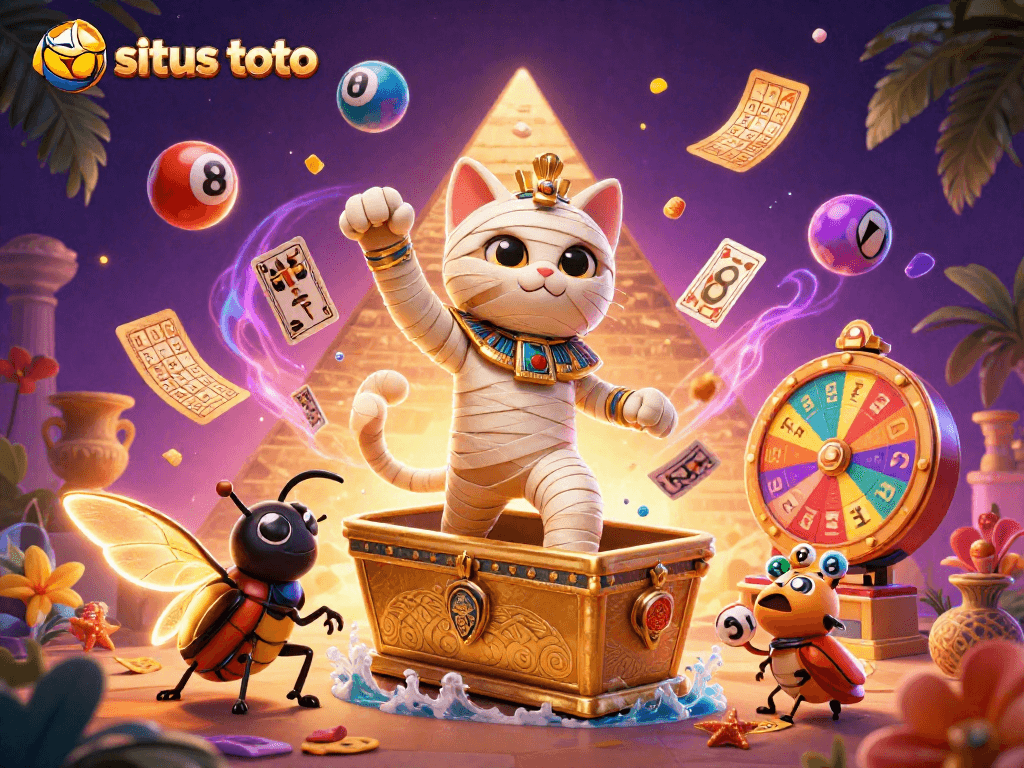 Menangkan permainan situs toto dengan kucing mumi dan elemen kasino yang menggemparkan!