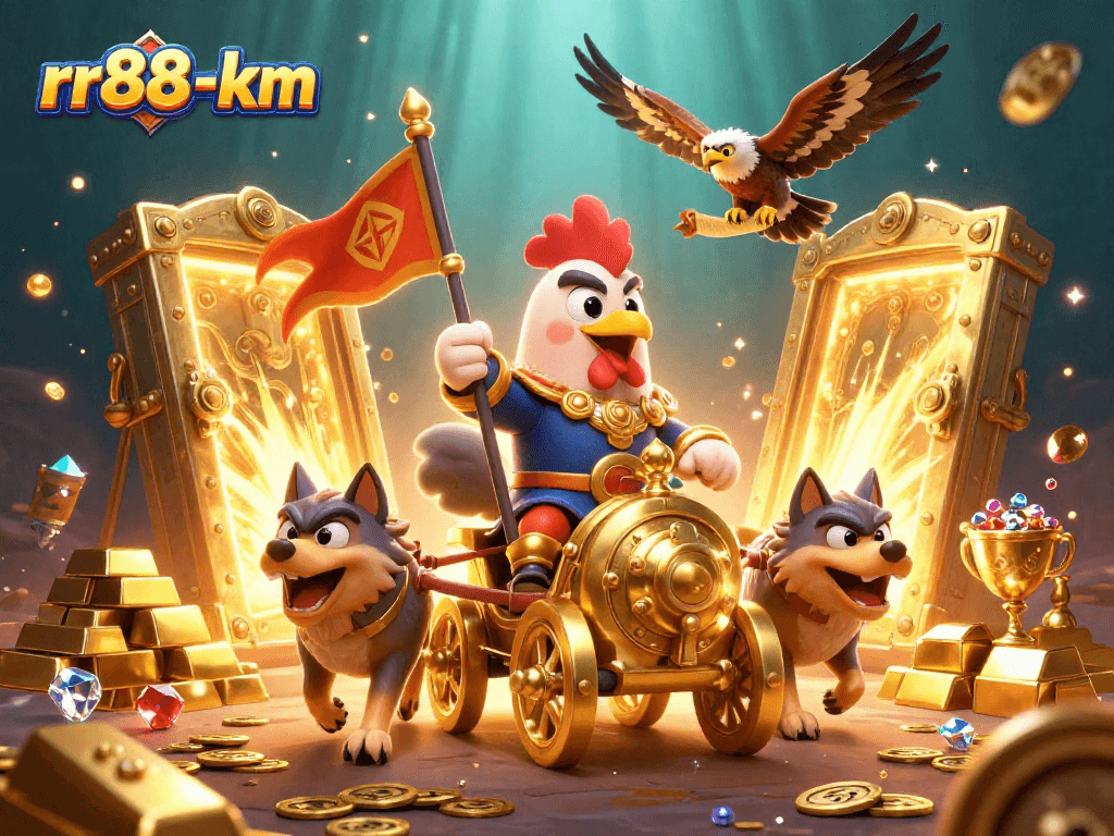 Win big at rr88-km with a thrilling casino adventure featuring a rooster warlord and treasure!