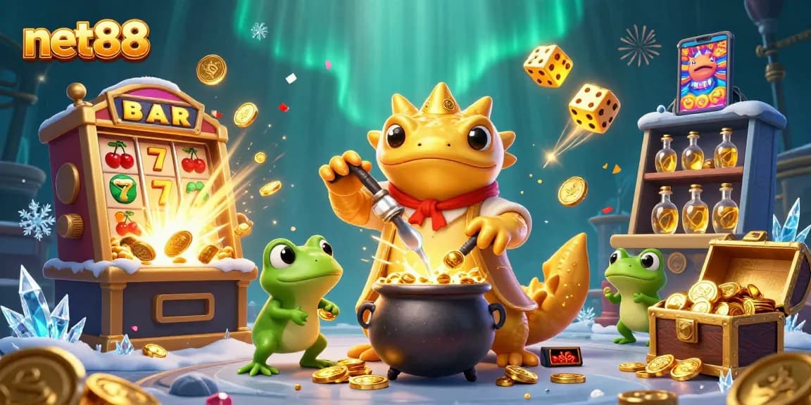 Win big with net88's exciting casino games amidst magical gold alchemy!