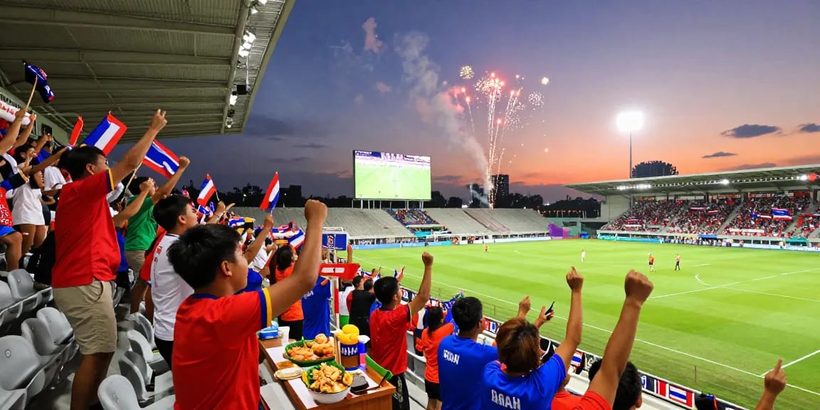 แฟนบอลชาวไทยเชียร์ทีมโปรดในสนามฟุตบอลโลก 2026 ขณะแทงบอลโลกนัดชิง