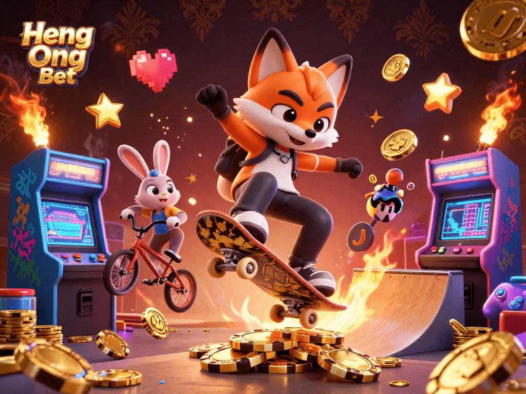 Experience thrilling gameplay at Heng Ong Bet with dynamic casino cartoon characters and vibrant graphics.