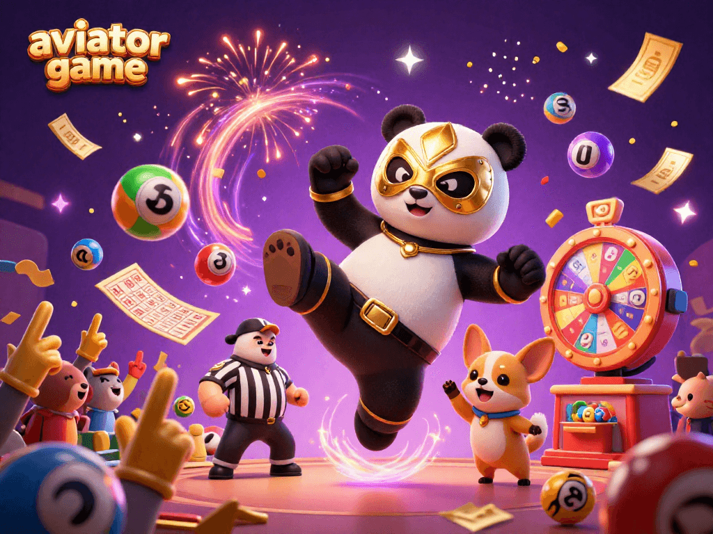 Experience the excitement of the aviator game with a dynamic crowd and colorful elements in this vibrant scene.