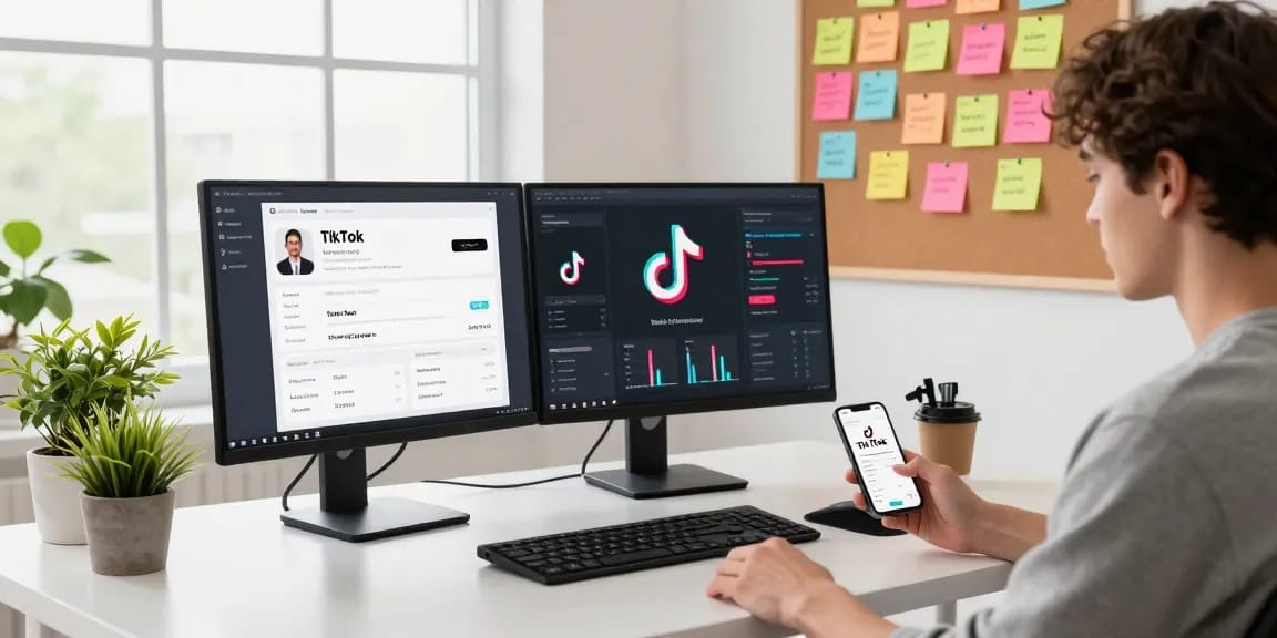 How to buy followers on TikTok through effective social media marketing strategies in a modern workspace.