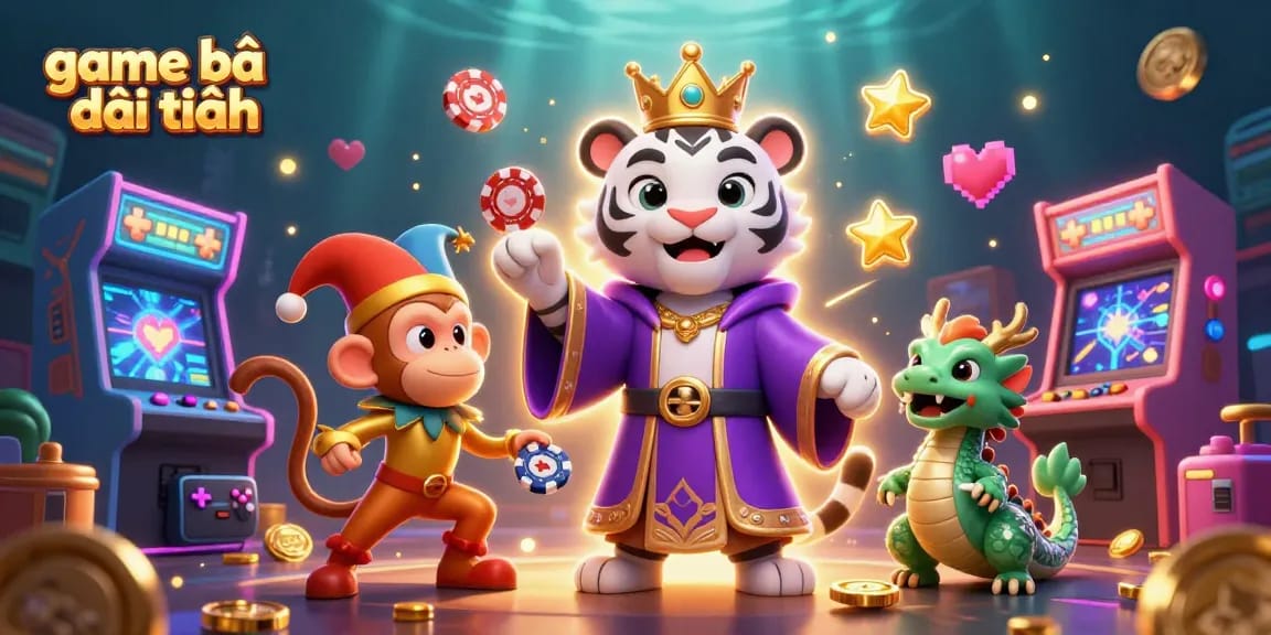 Experience the excitement of game bài đổi thưởng with vibrant casino characters and game elements.