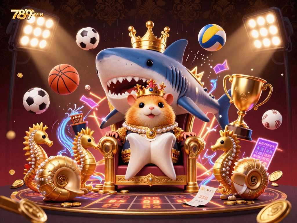 Experience thrilling gameplay at 789WIN with a golden hamster king presiding over a casino universe filled with action.