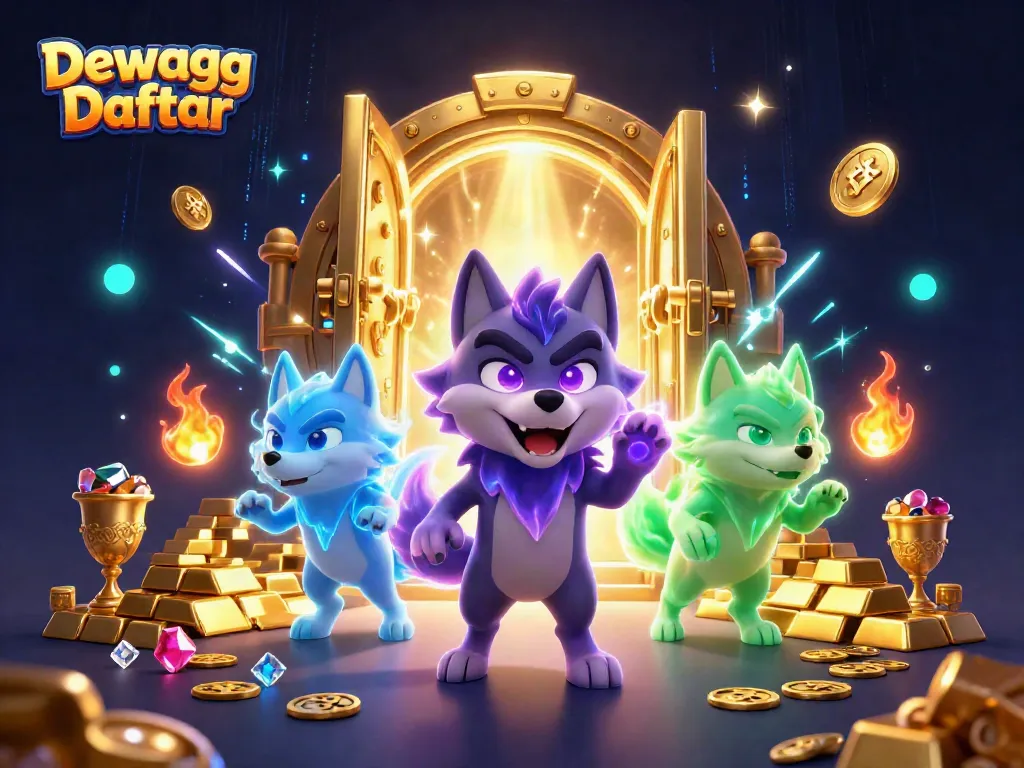 Engage with Dewagg Daftar as the wolf pack leader reveals treasure from a golden vault full of gems.