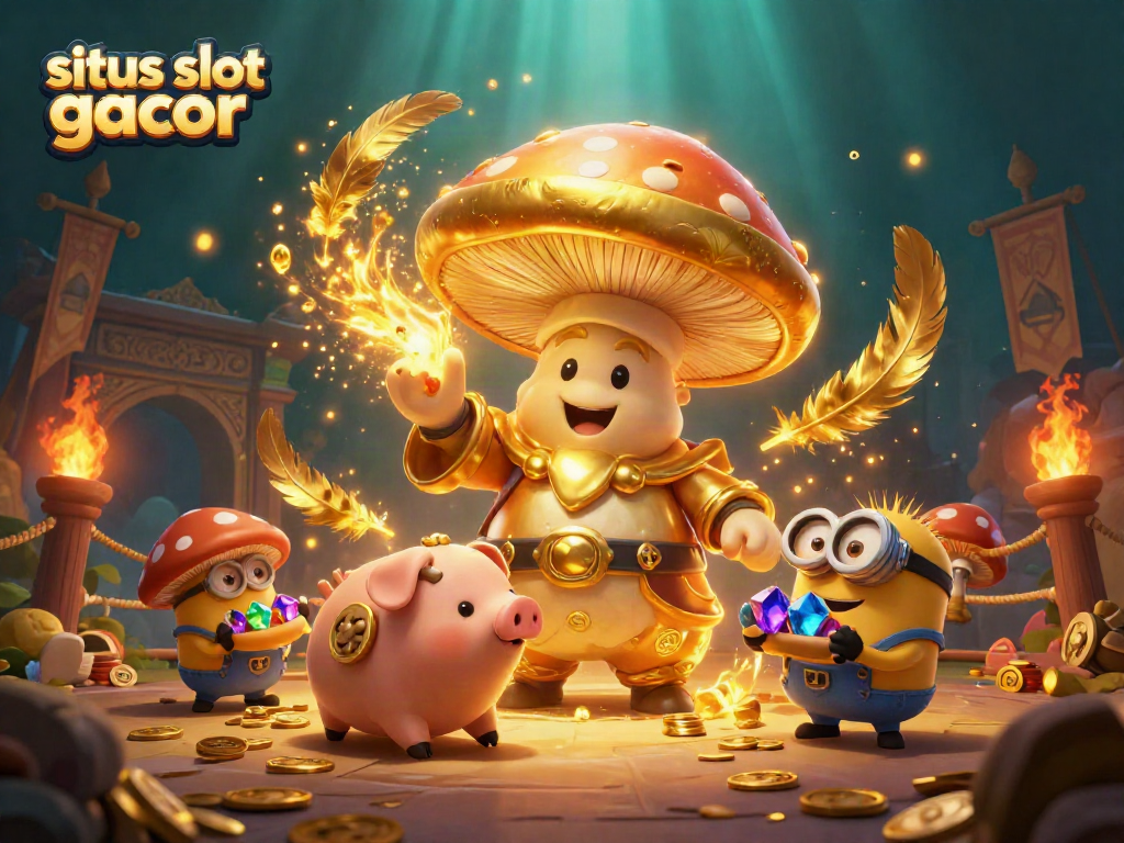 Mainkan situs slot gacor dengan wizard emas dan teman-teman ajaib dalam gaya ilustrasi 3D yang menawan.
