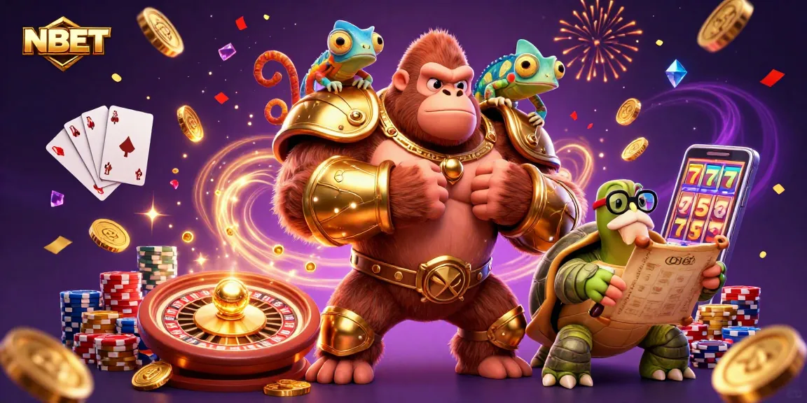 Spinning roulette and sparkling gems symbolize winning at NBET's online casino.