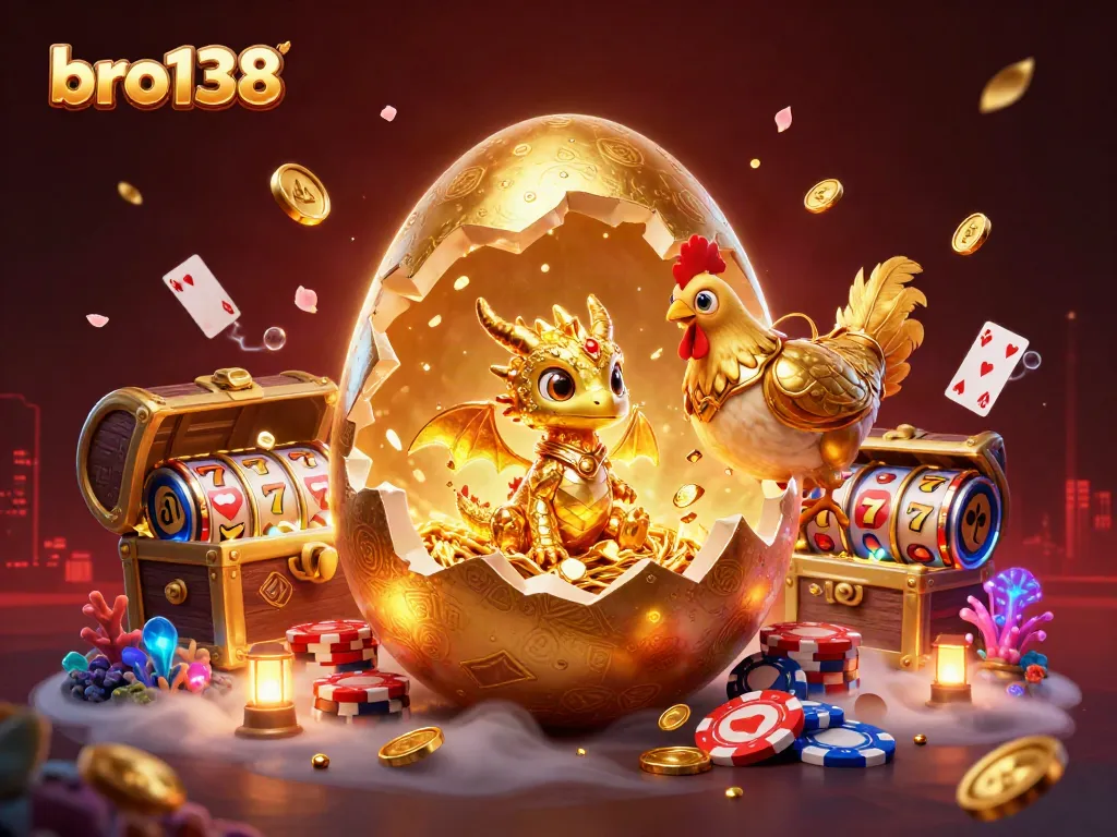 Play poker and spin the reels at bro138 with a golden dragon guarding your winnings.