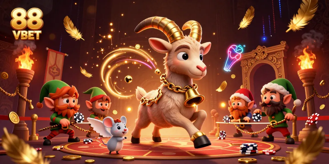 Experience the thrilling ambiance of 88 VBET as festive creatures clash in a vibrant casino.