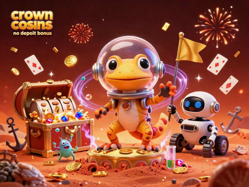 Claim your crown coins casino no deposit bonus while enjoying thrilling slot action in an alien world.