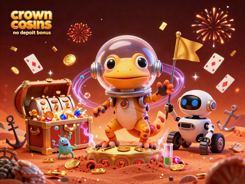 Claim your crown coins casino no deposit bonus while enjoying thrilling slot action in an alien world.