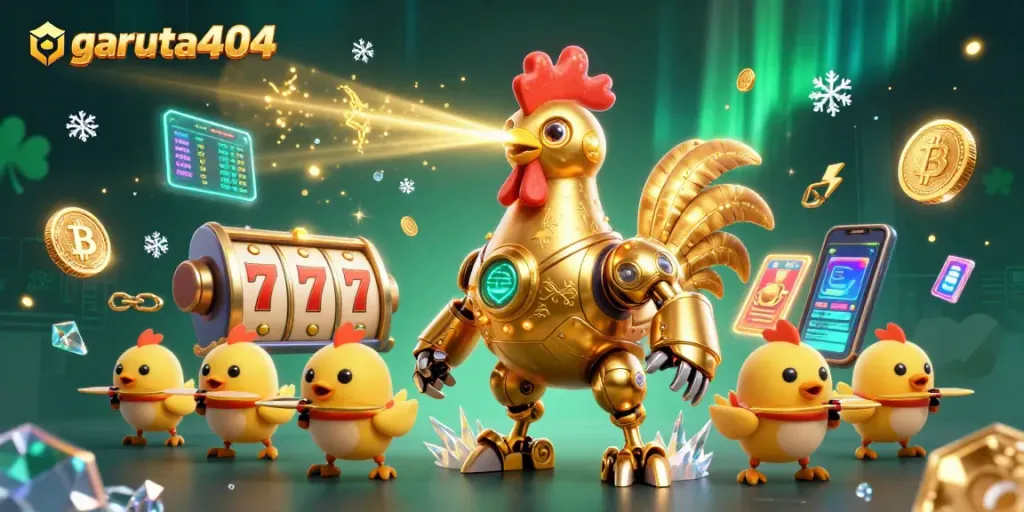 Engage with garuda404's action-packed casino experience featuring vibrant slots and crypto elements.