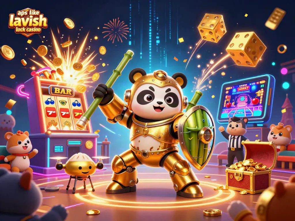 Win big in apps like lavish luck casino with panda mech and vibrant slot games!