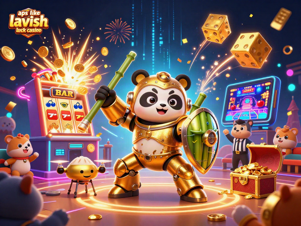 Win big in apps like lavish luck casino with panda mech and vibrant slot games!