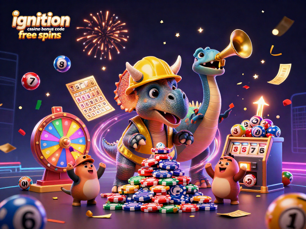 Engage with the ignition casino bonus code free spins in this vibrant 3D celebration scene.