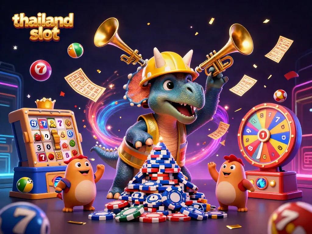 Experience the thrill of thailand slot action with vibrant slot reels and animated characters celebrating wins!