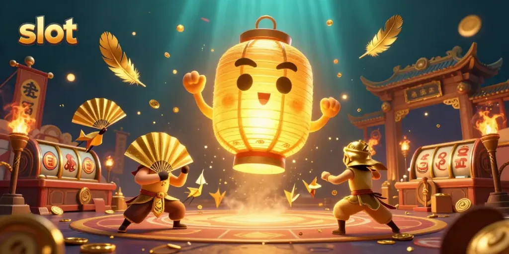 Engage with slot machines featuring golden lanterns and vibrant casino elements