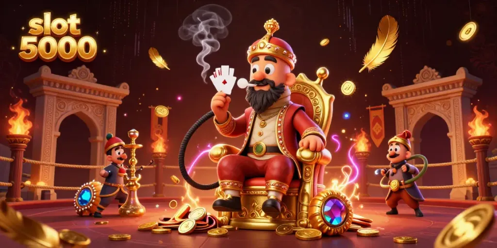 Experience winning with slot 5000 through an enchanting illustrated casino adventure.
