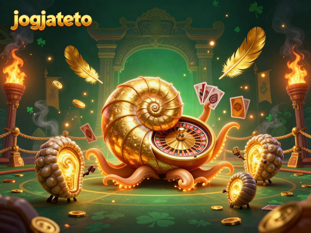 Experience the thrill of jogjatoto with a 3D illustration of a giant nautilus roulette wheel in action.