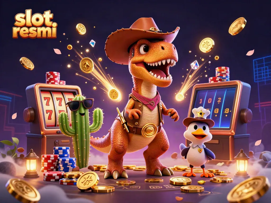 Engage with slots at slot resmi, where vibrant casino characters celebrate with golden coins and lucky reels.