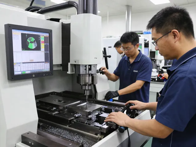 Technicians producing high precision cnc machining parts in a modern workshop.