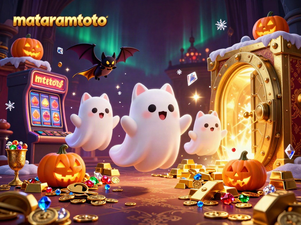 Engage with mataramtoto in a haunted casino scenario featuring a friendly ghost cat and treasures.
