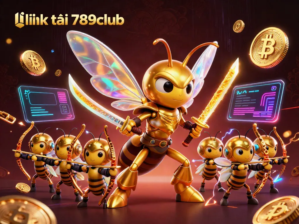 Engage with slot games via link tải 789club in this vibrant 3D illustration showcasing exciting casino elements.