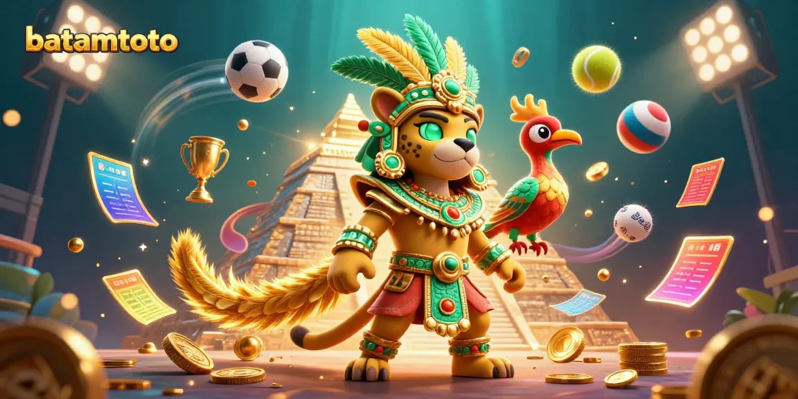 Experience the excitement of batamtoto with a vibrant 3D casino illustration featuring dynamic gameplay elements.