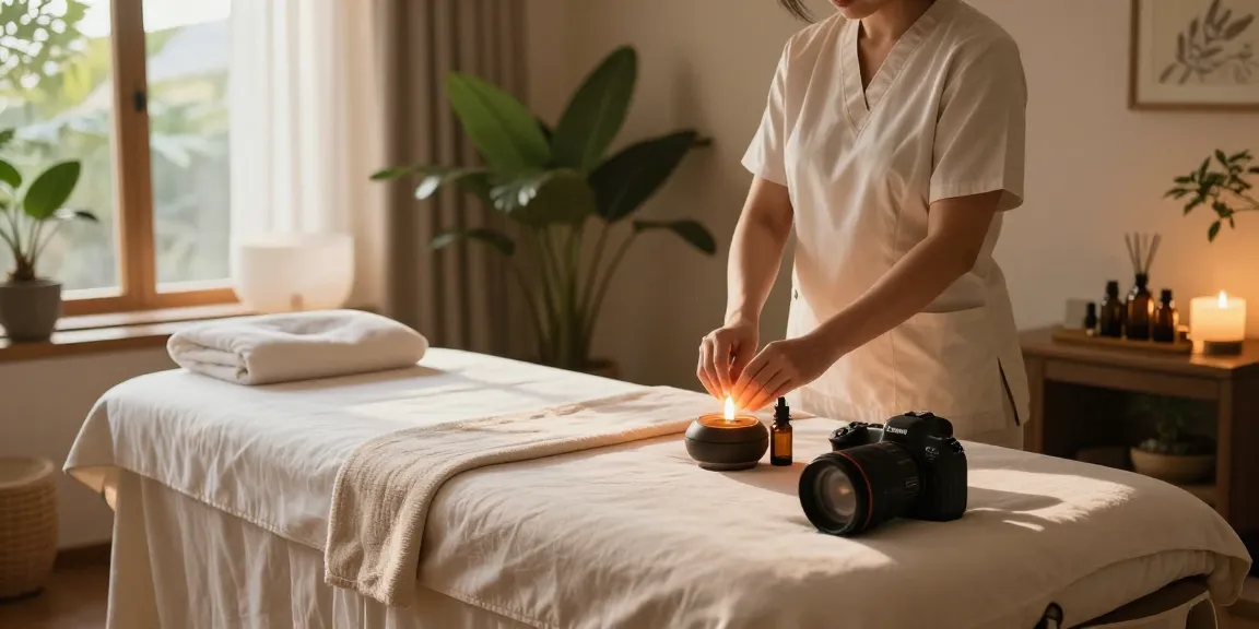 Relaxing 강동구출장마사지 therapy room with soothing ambiance and essential oils