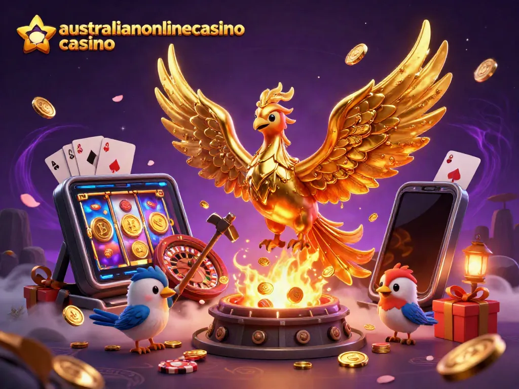 Experience thrills at australianonlinecasino casino with a molten phoenix and dynamic gaming elements.