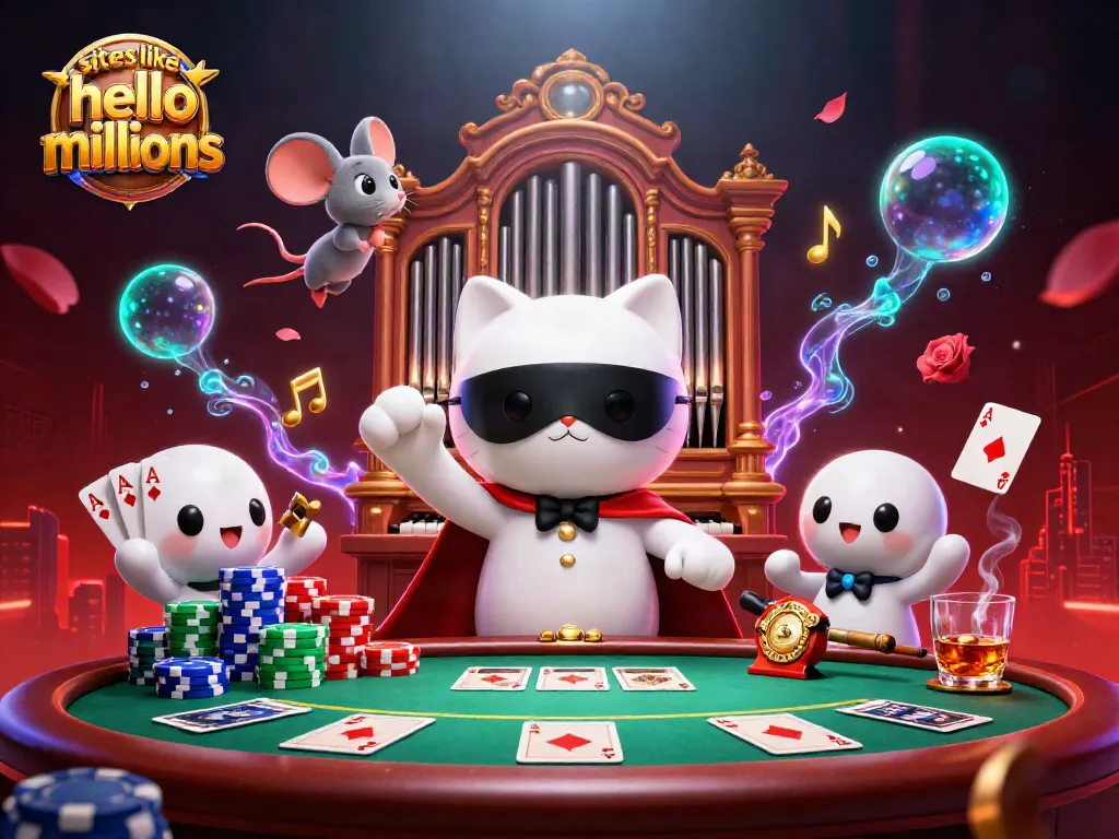 Experience thrilling gameplay at sites like hello millions, featuring engaging casino scenes with playful characters and vibrant elements.
