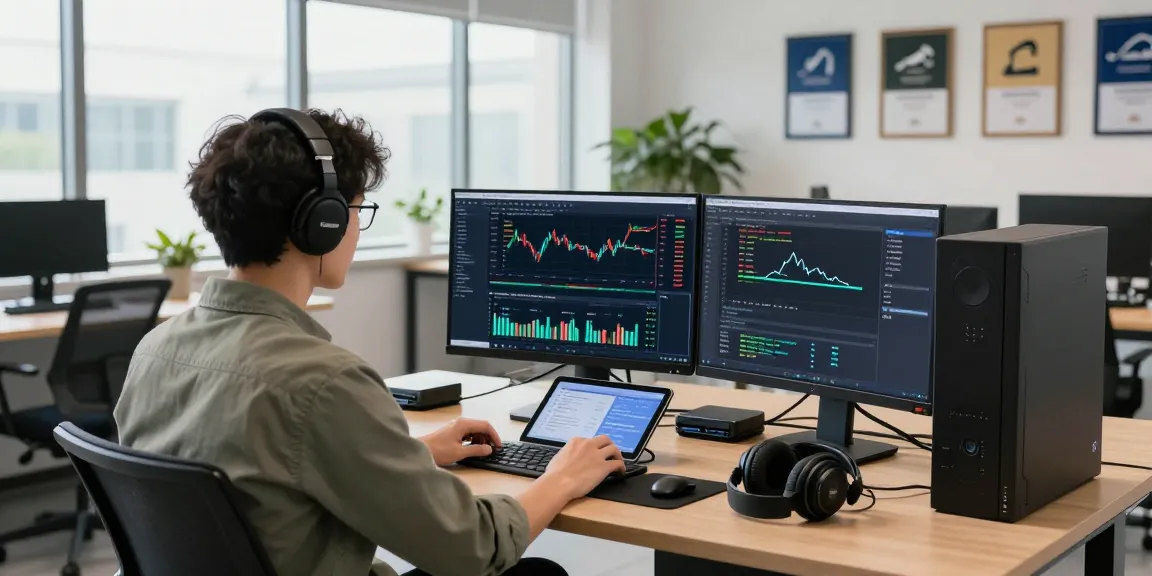 Real-time financial analysis with Taiwan weighted index API in a modern tech workspace.