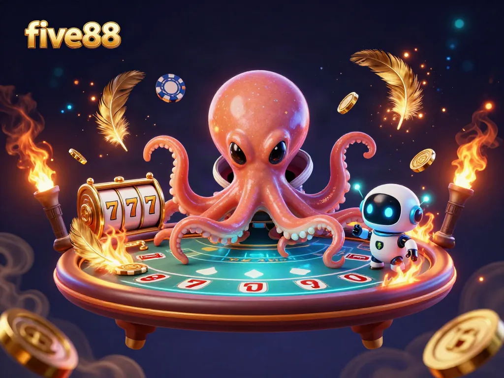five88 offers a thrilling casino experience with unique alien characters at a poker table surrounded by vibrant gaming elements.