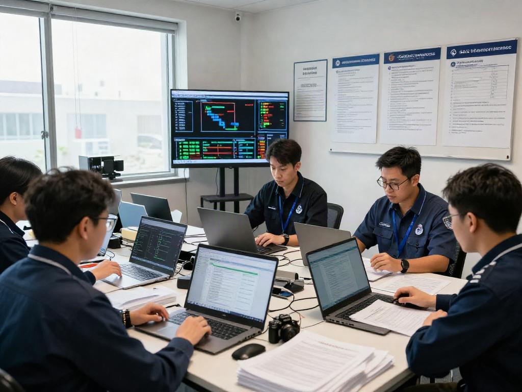 Team discussing document fraud detection solutions in a modern office.
