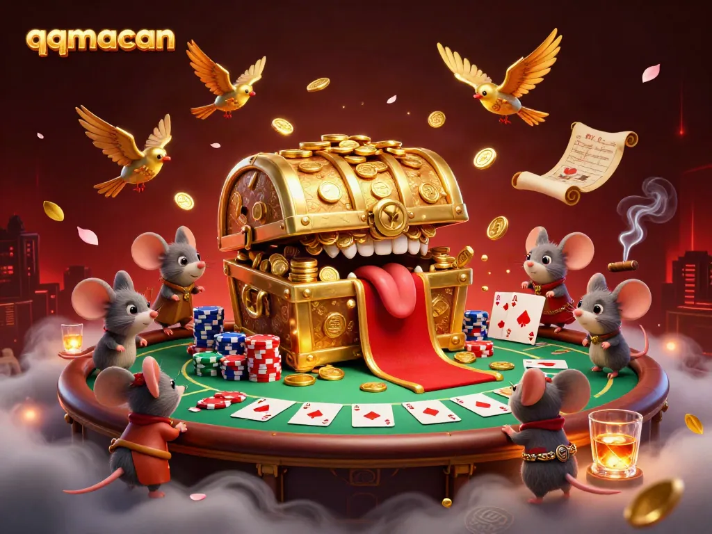 Play thrilling games at qqmacan with a vibrant casino scene full of riches and excitement.