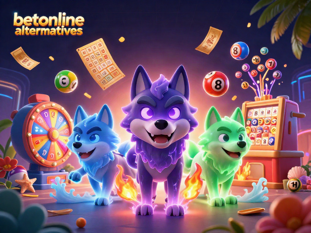 Experience thrilling action with betonline alternatives featuring wolf characters in a dynamic lottery scene.