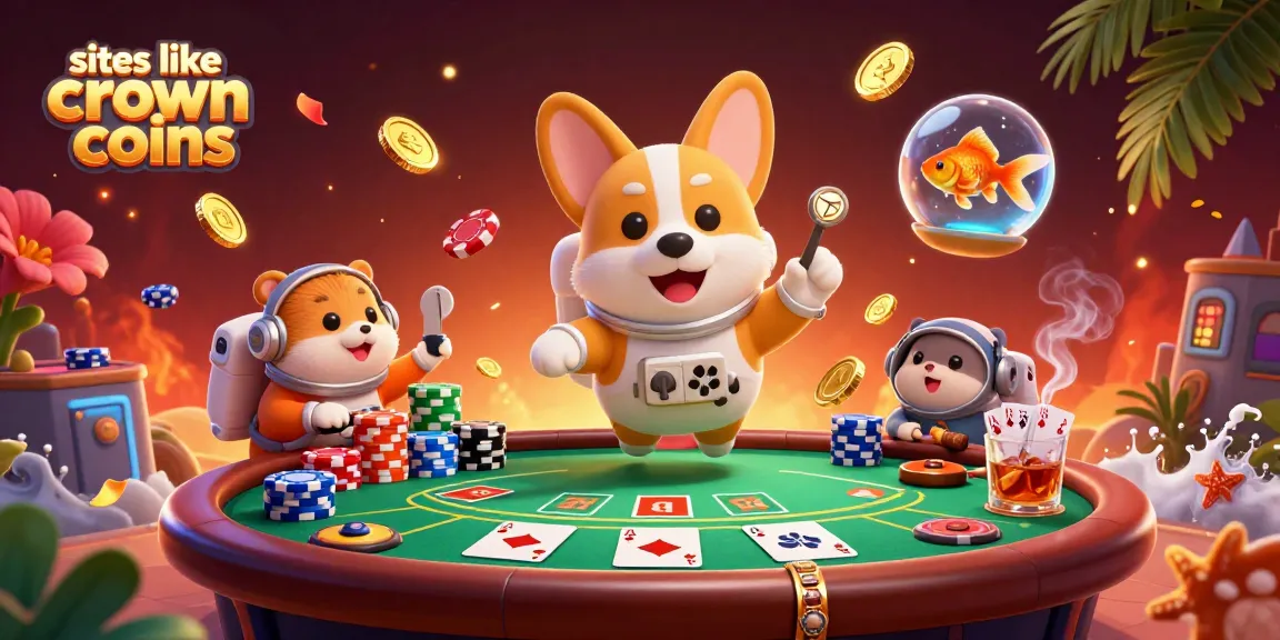Discover fun slots, poker, and gaming experiences at sites like crown coins with playful characters in a vibrant casino.