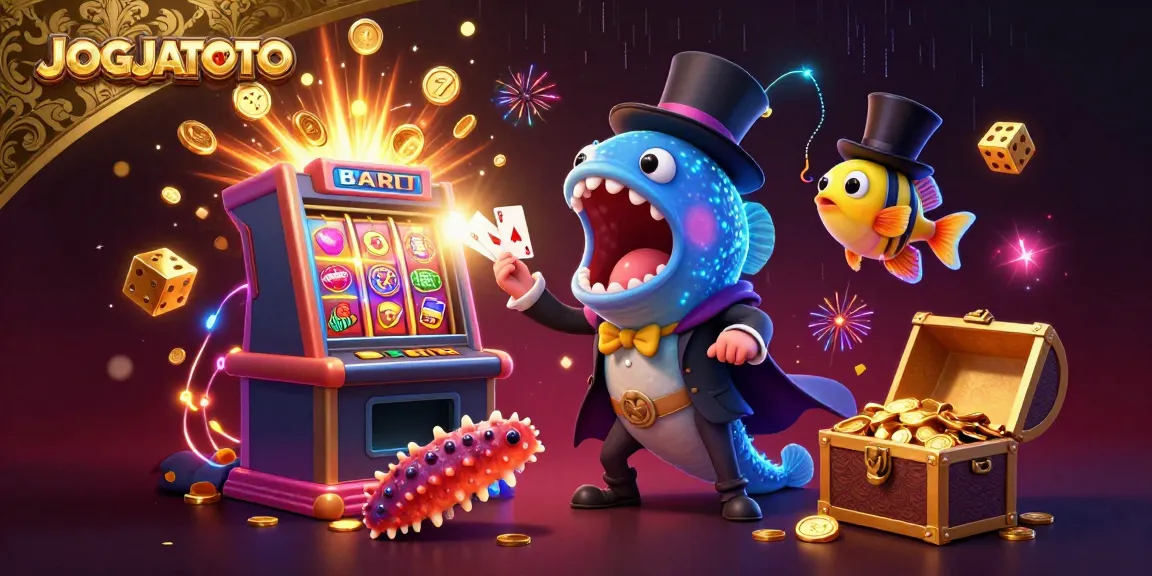 Experience the vibrant world of JOGJATOTO casino with a stunning underwater magic act featuring unique sea creatures.
