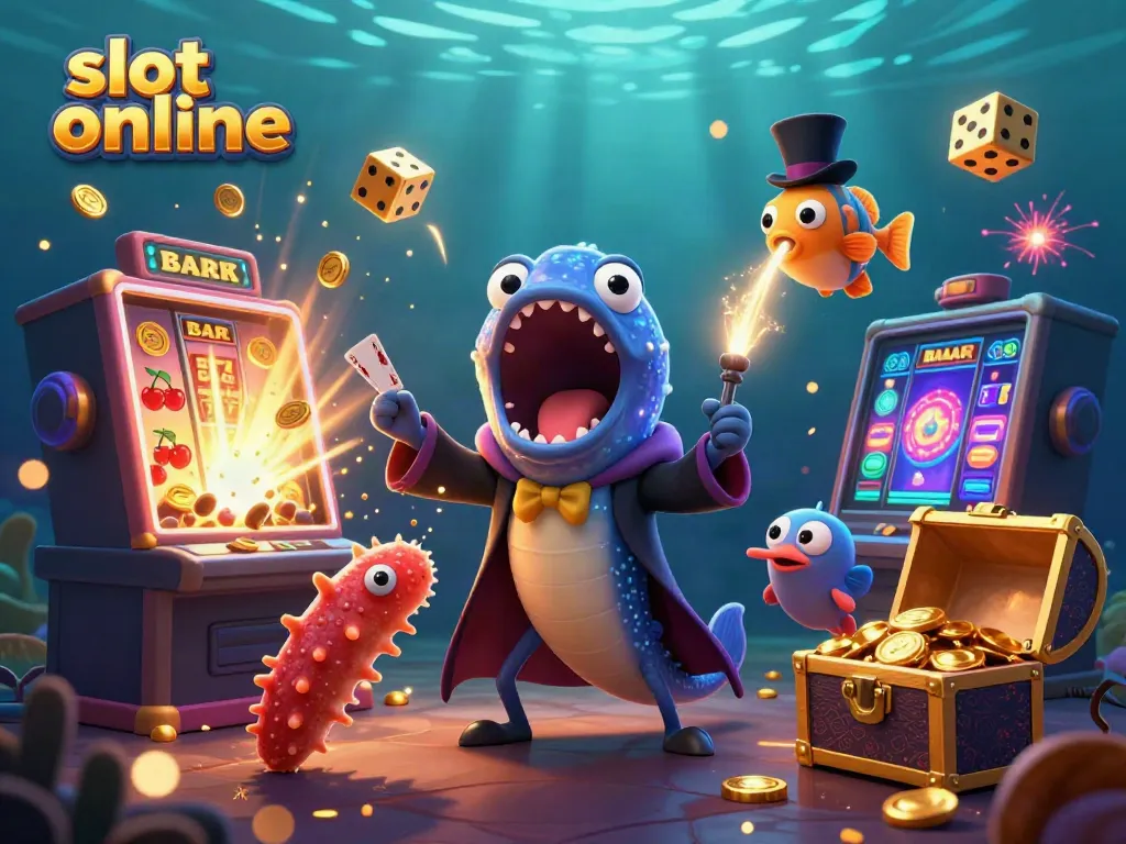 Spin to win with slot online illustrations featuring vibrant underwater scenes and dynamic elements.