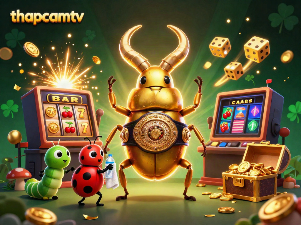 Experience thrilling action with thapcamtv's vibrant casino scene, featuring dynamic characters and gaming symbols.