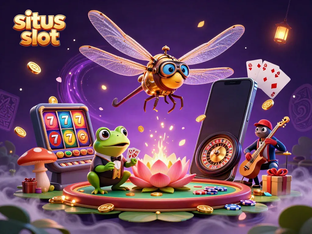 Experience situs slot excitement at the lily pad casino with enchanting characters and slot game elements.